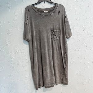 Easel charcoal mineral wash t shirt dress